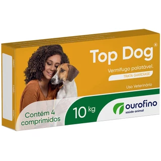 Vermifugo Ourofino Top Dog para Cães de até 10 Kg - 4 Comprimidos