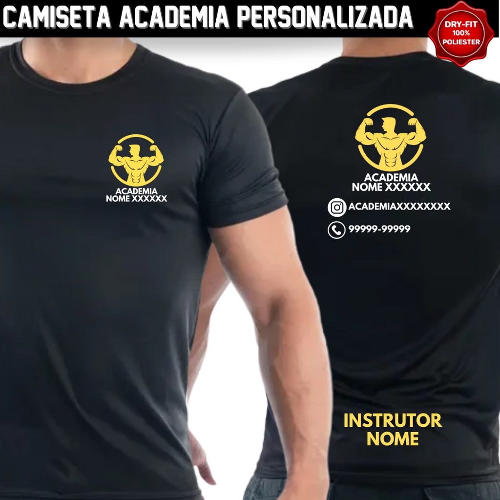 Camiseta Camisa Academia Personalizada Professor Instrutor Dry Fit