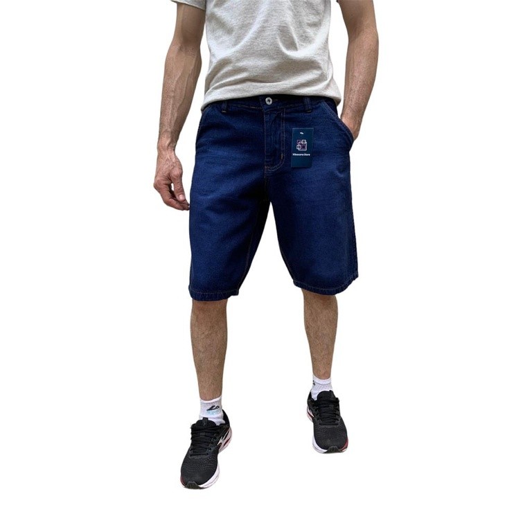 Bermuda Masculina Jeans Lycra Moda Masculina Bermuda 4 Bolsos Modelo Tradicional