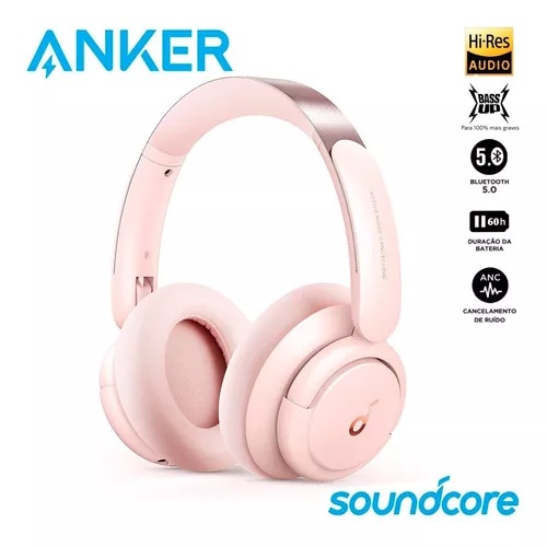 Fone Anker Soundcore Life Q30 Produto Original E Lacrado. COR ROSA ...