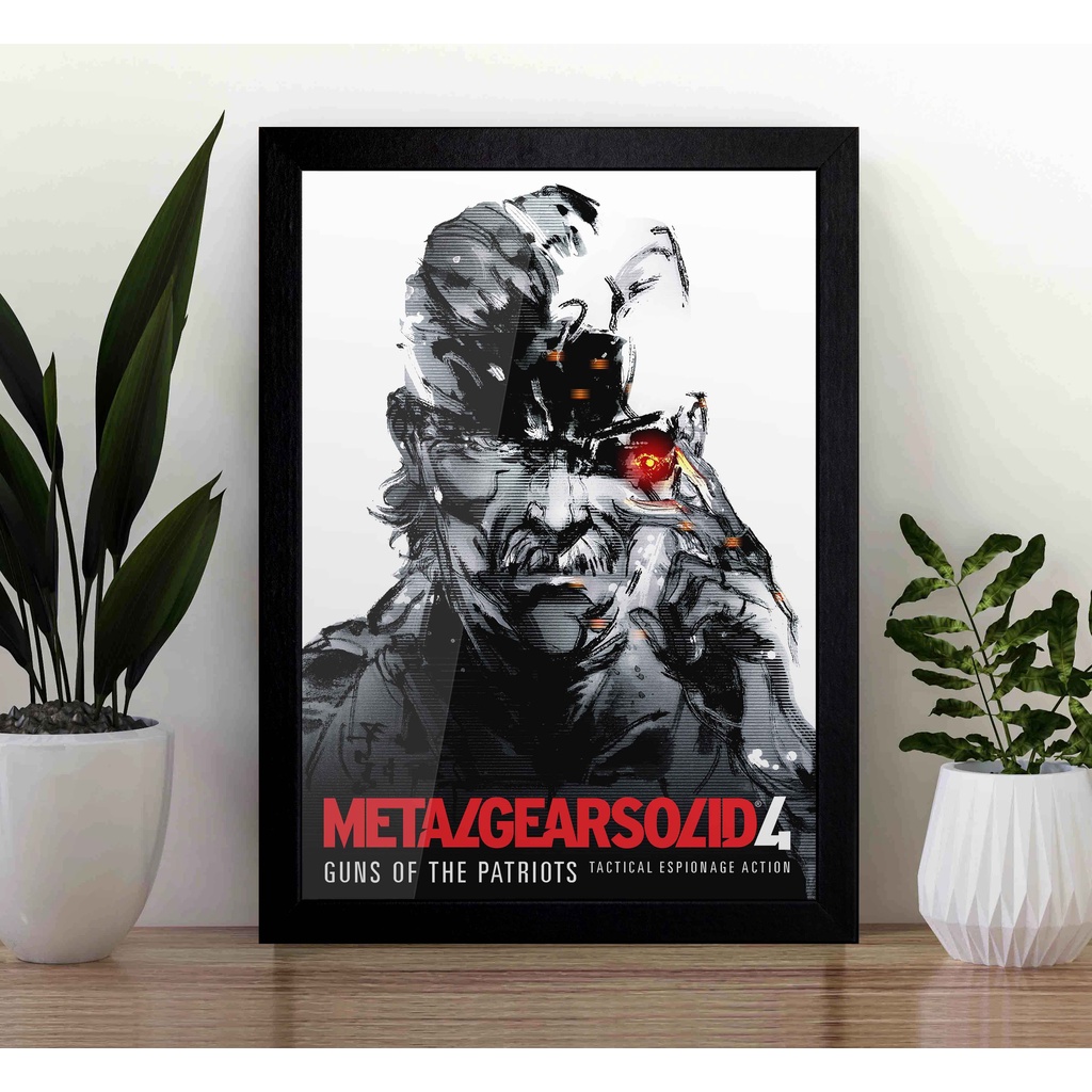L GEAR SOLID 4 ポスター Quadro Metal Gear Solid 4 Guns of the Patriots A3 - com Acrílico