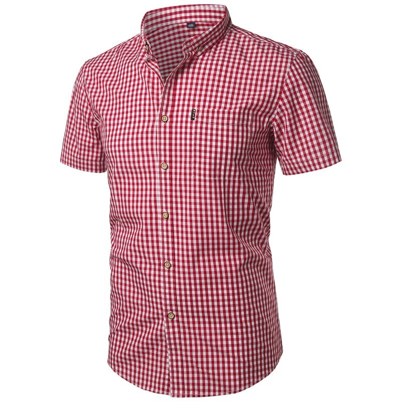 camisa social xadrez manga curta adulto