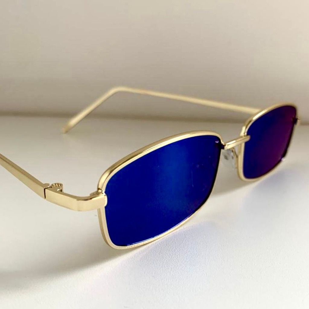 Óculos de Sol Retangular Retro Vintage Clássico Várias Cores Masculino ...