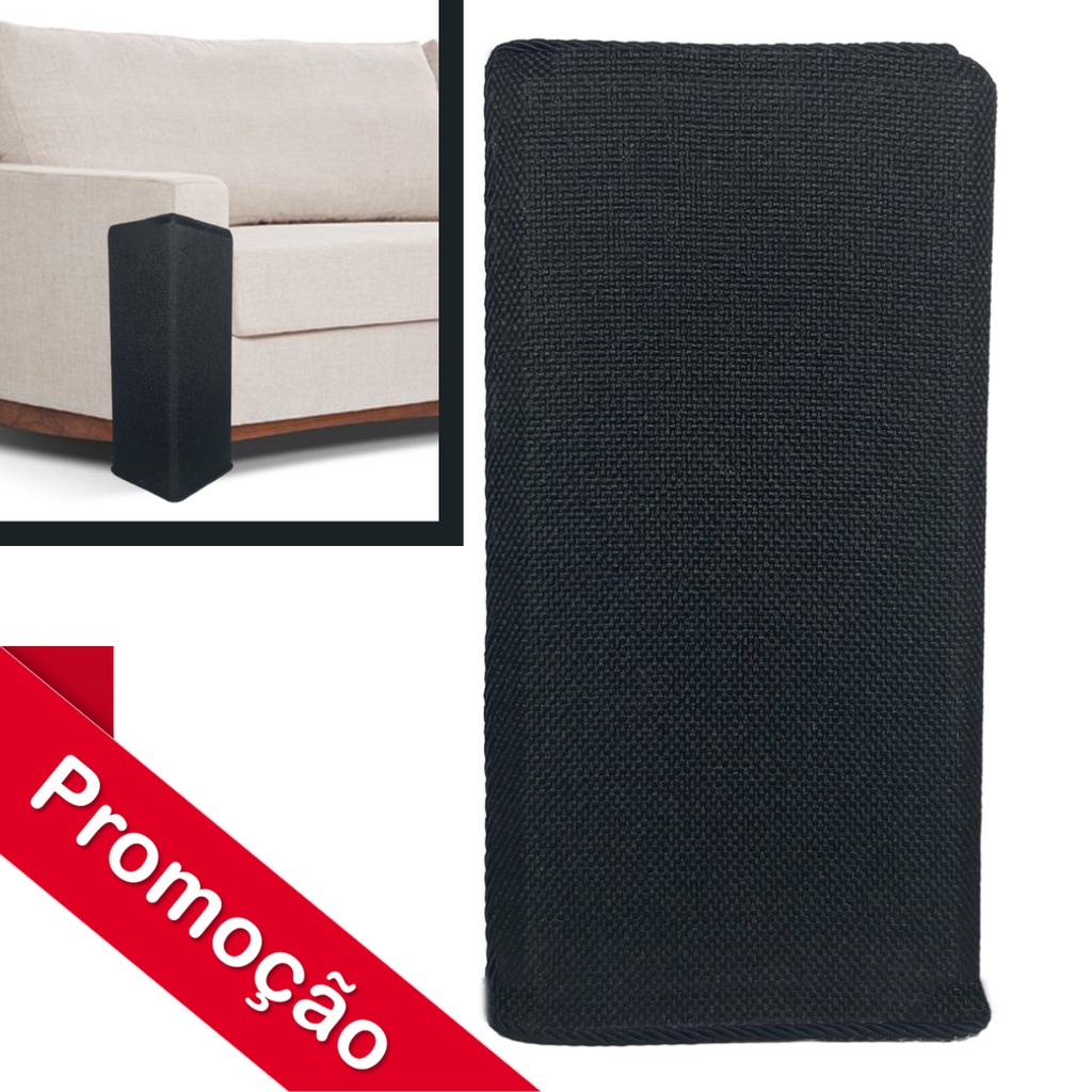 Par Arranhador para Gato e Protetor Canto de Sofá 30cm Preto Kit com 2