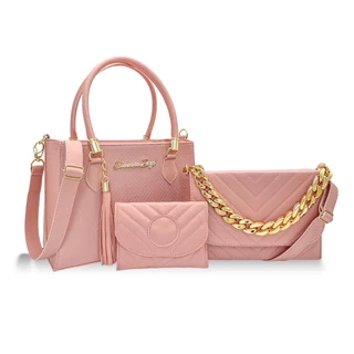 Kit 3 Bolsas Femininas Bolsa Lorena Transversal/Mão E Bolsa Tiracolo Com Porta Documentos