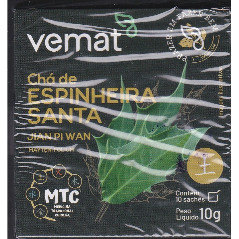 Cha de Espinheira Santa 10 Saches 10g Vemat | Shopee Brasil