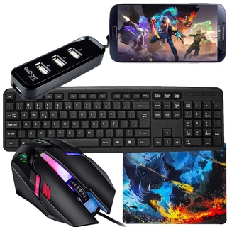 Mobilador Kit Gamer Com Teclado Preto Abnt2 + Mouse Gamer Led 7 Cores + Pad Speed Estampado em Oferta na Shopee