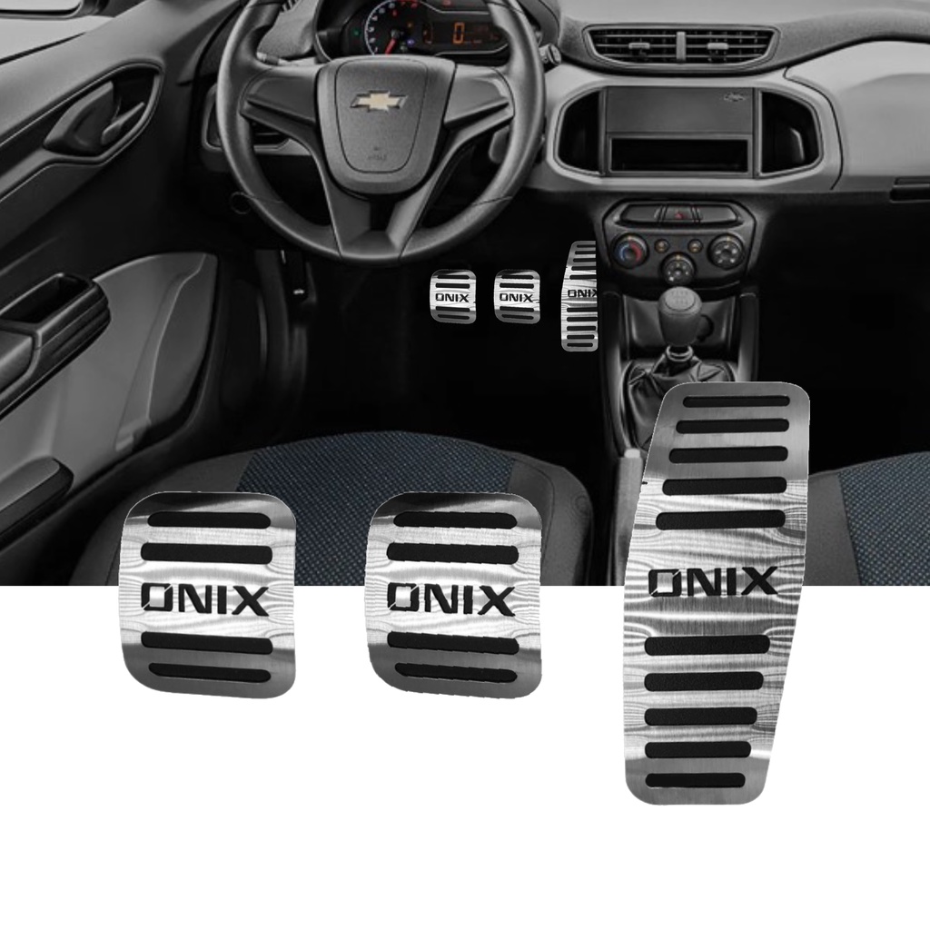 Onix 2013 a 2019 Todos os Anos Manual Kit Pedaleira Inox Cromado Modelo Original