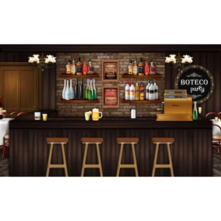 Painel Retangular Boteco 5,00 x 3,00 em Tecido Sublimado