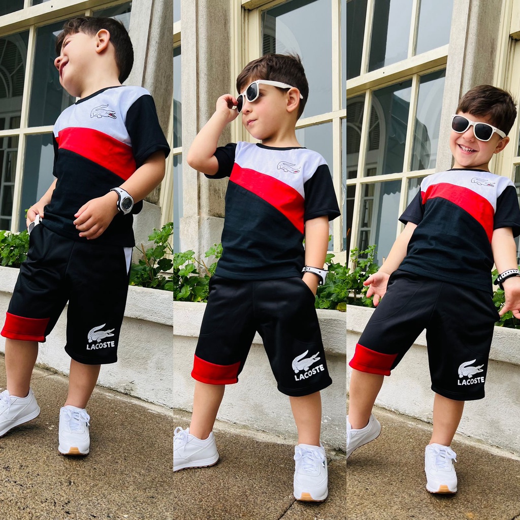 Conjunto Infantil Menino Roupa de Criança masculino Bermuda e Camiseta -  CK22