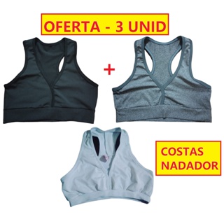 Kit 3 tops academia fitness nadador suplex top