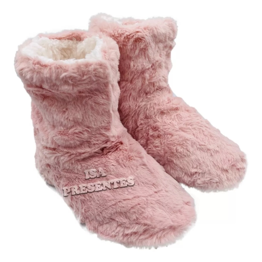 Pantufa Sapato Adulto Feminina Com Pelo Dentro Super Quente Confortavél Solado Antiderrapante