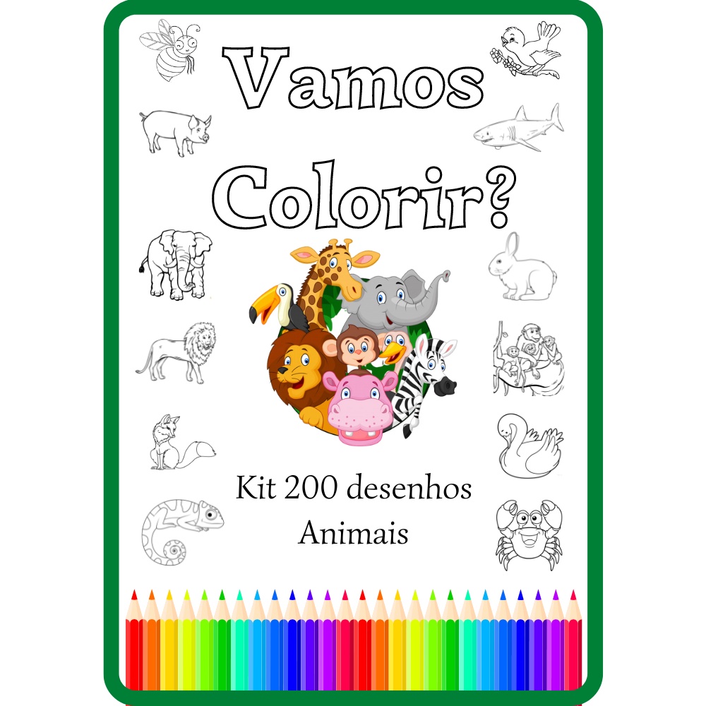 Kit 200 Desenhos Para Colorir Em Folha A4 - 2 Por Folha - INFINITY