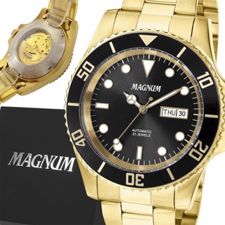 Relógio Magnum Analógico Masculino Dourado Pulseira de Couro Marrom  MA32952P em Promoção na Americanas