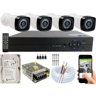 Kit Cftv 4 Câmeras Segurança hd 20m Dvr Full Hd 4 Ch cam A2023