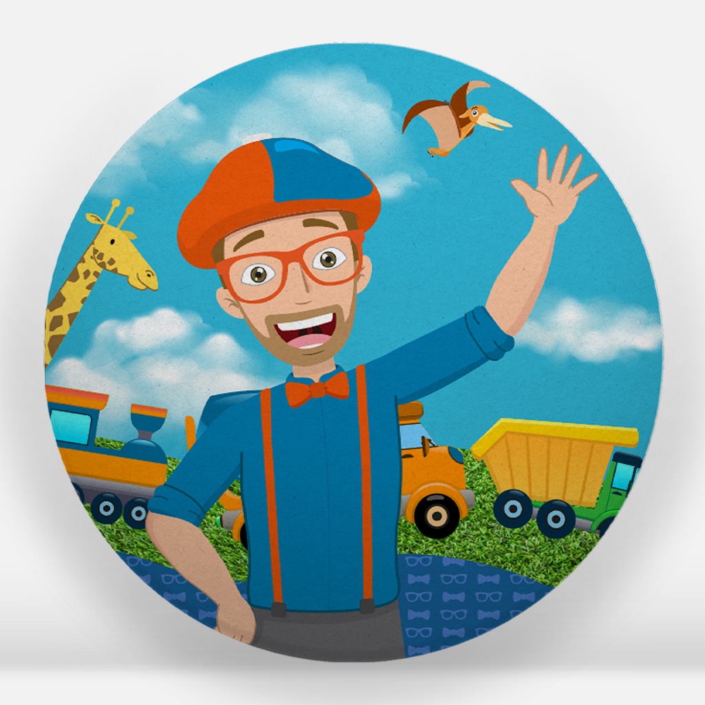 Painel De Festa Redondo Sublimado Em Tecido Tema Blippi Shopee Brasil