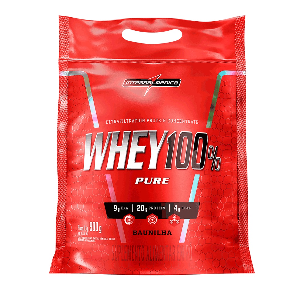 Whey Protein 100% Pure Integral Médica 907gr Refil promoção