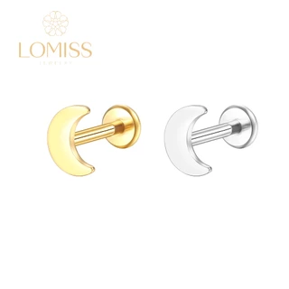 Piercing Helix Tragus Conch Medusa Labret Aço Cirúrgico PVD Lua Detalhada Espelho Lomiss semijoias