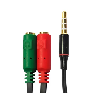 Cabo Headset para Fone, 2 P2 Fêmea para 1 P2 Macho