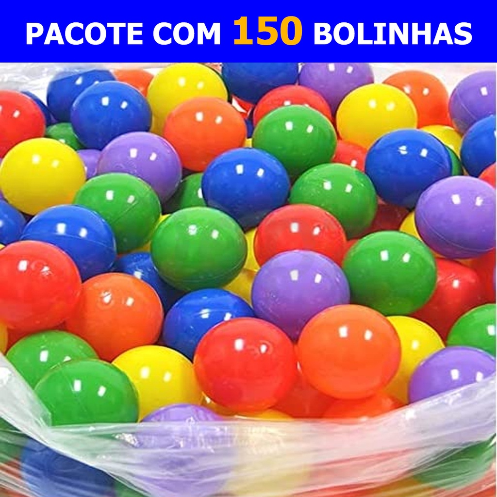 150 Bolinhas para piscina Coloridas Infantil de Plástico para Piscina de Bolinha toca tenda tunel agua