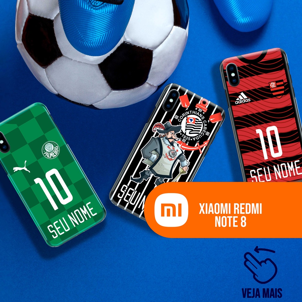 Capa Capinha - Xiaomi Redmi Note 8 - Times Nacionais Personalizado Com Nome