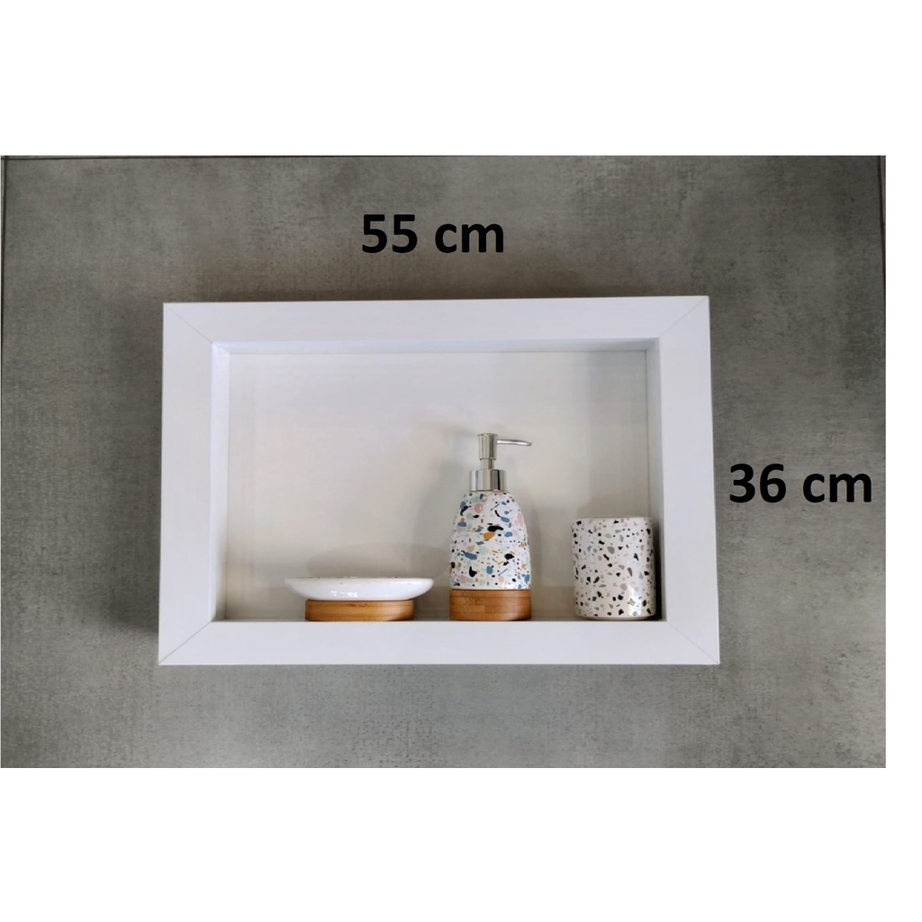 Nicho Banheiro Sobrepor em Porcelanato 55x36 c/ kit de instalação