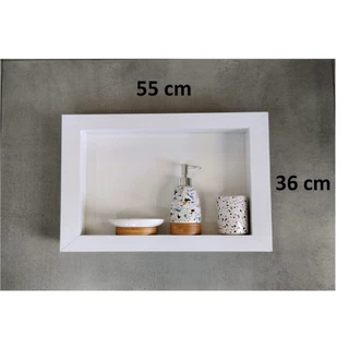 Nicho Banheiro Sobrepor em Porcelanato 55x36 c/ kit de instalação