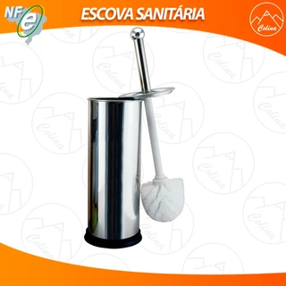 Escova Sanitária Vaso Limpeza Higienização Em Aço Inox C/ Suporte