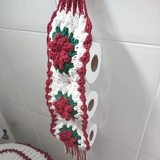 Porta-Papel De Crochê Para Banheiro Flor Criativa