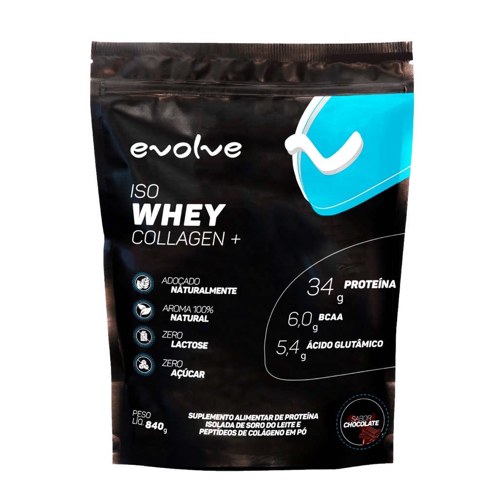 Whey Protein Iso Whey Isolado Com Colágeno 837 Gr Evolve