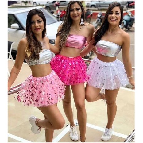 Fantasia com saia de tule store para carnaval