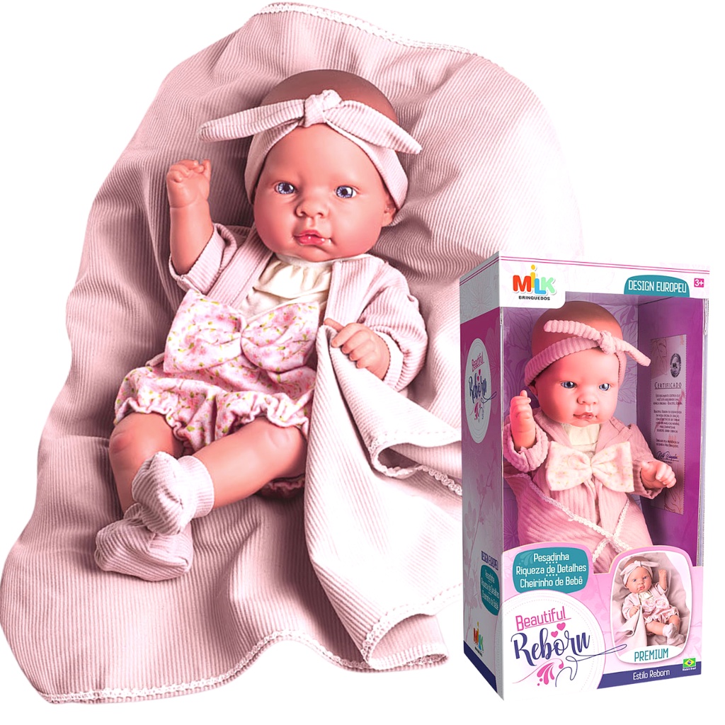 Boneco Bebê Premium Reborn By Milk Menino Milk Brinquedos - Boneca Reborn -  Magazine Luiza