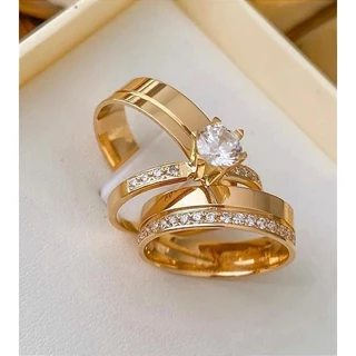 Par de Alianças 8mm de Casamento Banhada a Ouro 24k - Unica com 10 ANOS de garantia