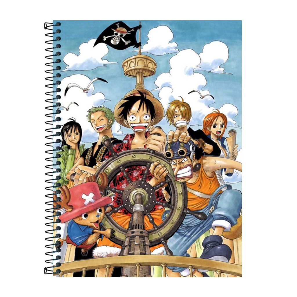 Caderno One Piece Personalizado Capa Dura 1 matéria 80Fls | Shopee Brasil