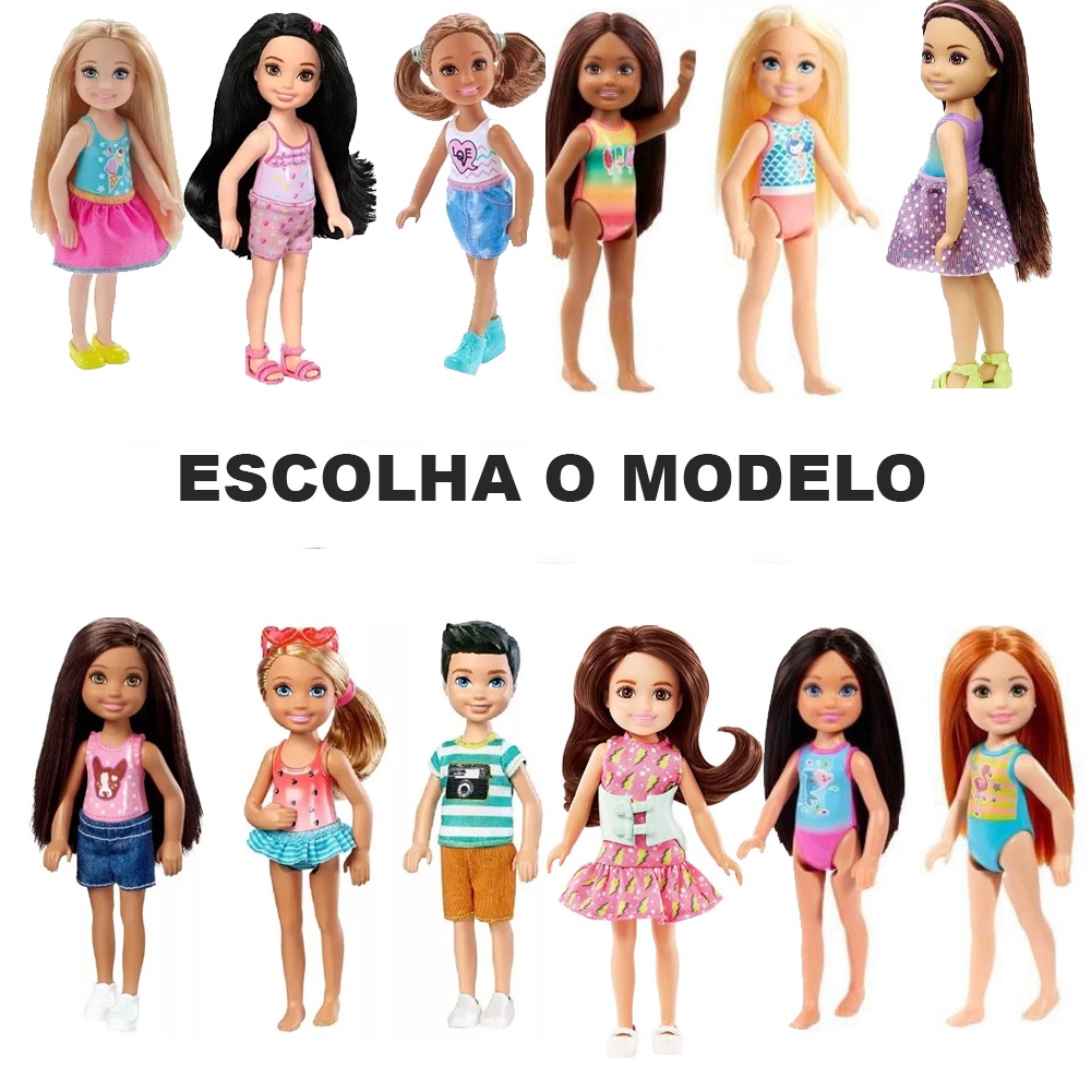 Combo de 4 Bonecas Chelsea Praia - Mattel - Ri Happy