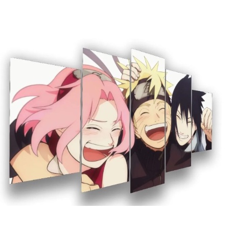 Quadro Mosaico 5 Peças Naruto Sakura Desenhos Animes Desenho