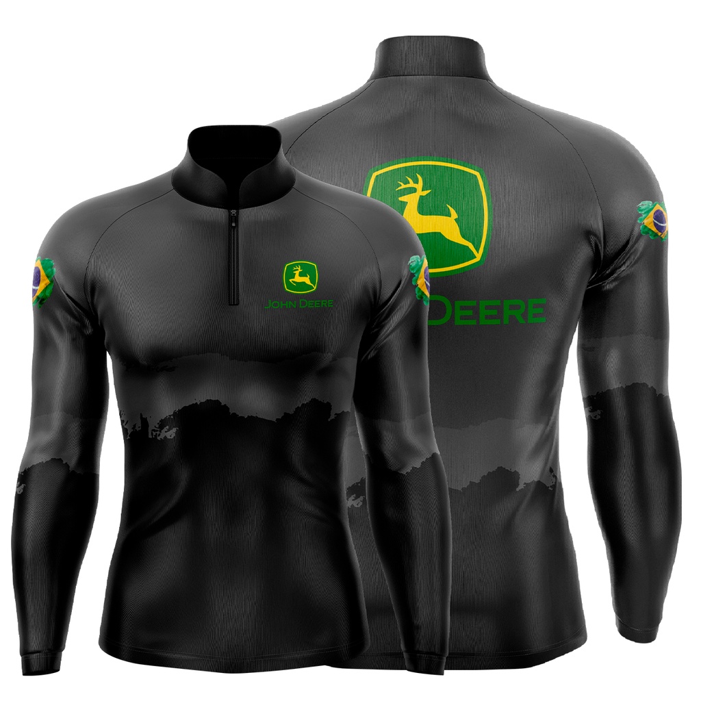 camisa camiseta blusa de agr agropecuária roça john deere com proteção solar uv50