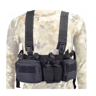 Colete Chest Rig Tático Militar Airsoft Paintball Com Bolsos