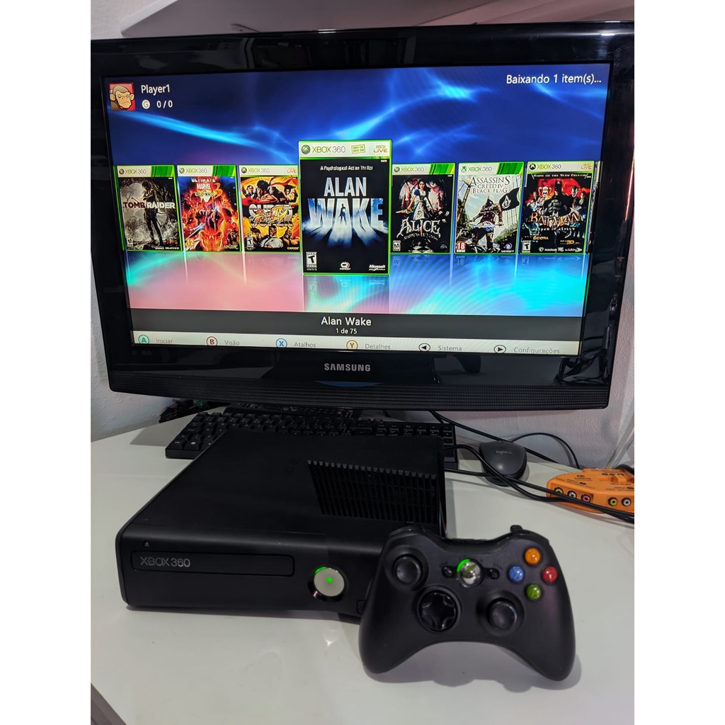 Xbox 360 Slim RGH e LT 3.0 Com 3 Jogos + 2000 retro - Gameplay do Boy