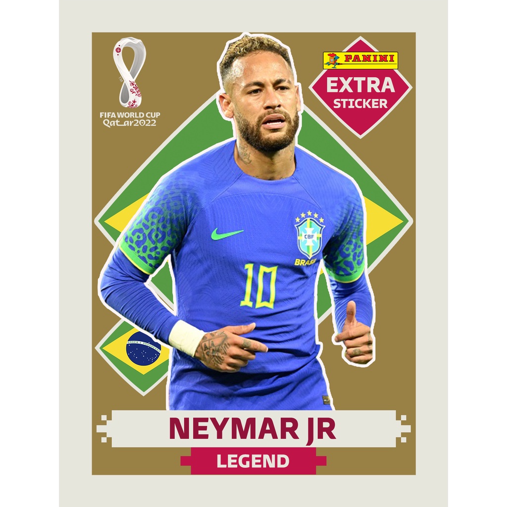 Figurinha do álbum da Copa do Mundo do Qatar 2022, NEYMAR JR EXTRA LEGEND  GOLD