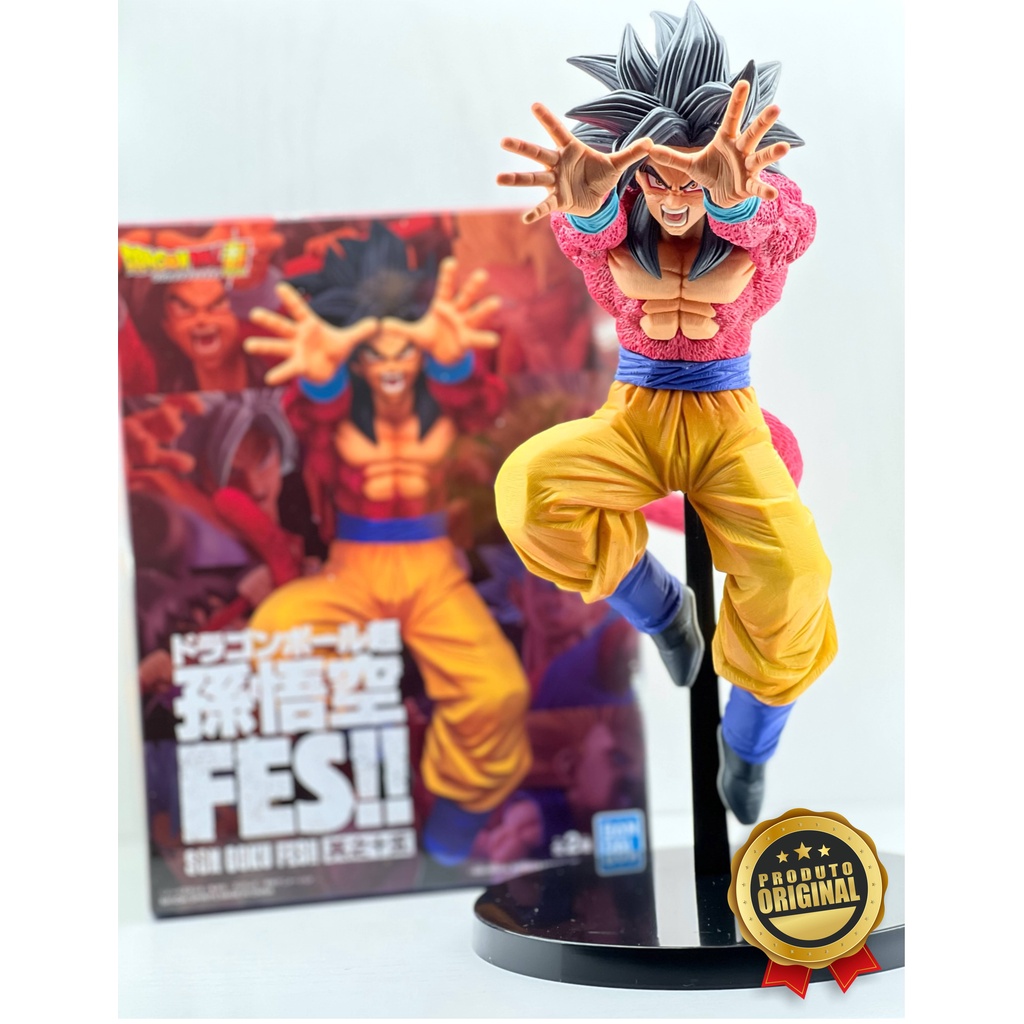 Boneco Goku Super Saiyajin 4 - FES Banpresto Original com Selo