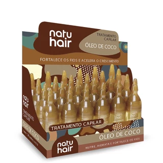 Kit 12 Ampolas de Tratamento Capilar Óleo de Coco Natuhair 10ml - CONTÉM 12 UNIDADES