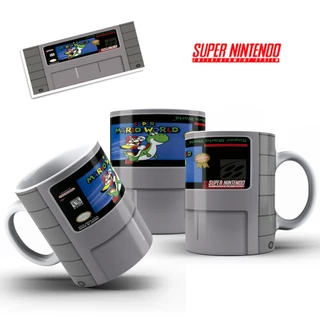 Caneca Personalizada Jogo SUPER MARIO WORLD Fita Cartucho de Super Nintendo Jogo (Porcelana ou Polímero)