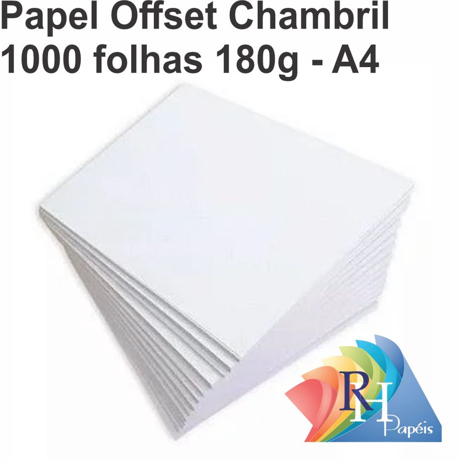 Papel Offset Chambril 180g A4 1000 Folhas Shopee Brasil 3769