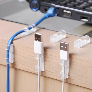 Kit Organizador Fixador de Fio e Cabo Transparente Com Adesivo Pra Colar Nas Superfícies