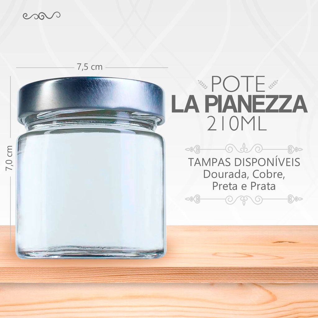 kit de 30 Potes de vidro La Pianezza 210ml- Com Tampa Para Velas ...