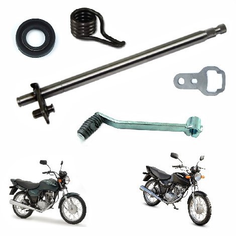 Eixo Cambio Marcha Honda Titan 125 2000 a 2004 / Fan 125 2005 a 2008 + Pedal + Retentor + Mola