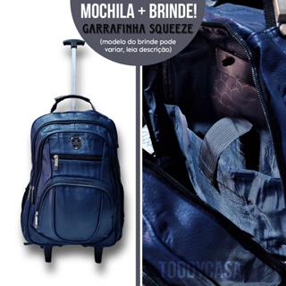 Mochila Rodinha Masculina Viagem Reforçada Notebook e Escolar grande