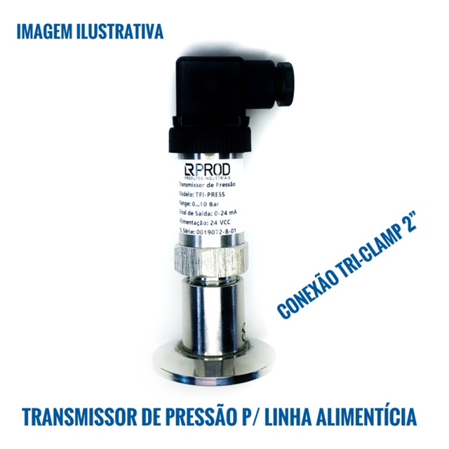 Transmissor/Transdutor de Pressão - TriClamp - 0-6 bar - 4-20 mA -TC 2