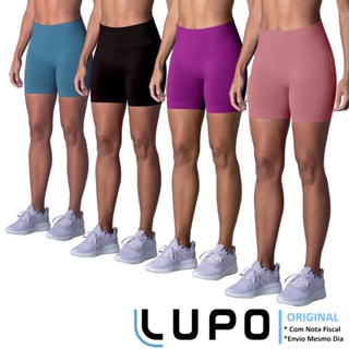 Short Feminino LSport Lupo Sem Costura Basic Cos Com Borda Interna Com Silicone Compressao Fitness